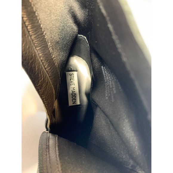 Steve Madden Hope Black Leather Square Toe Platform Block Heel Ankle Boots 10M - Picture 8 of 8